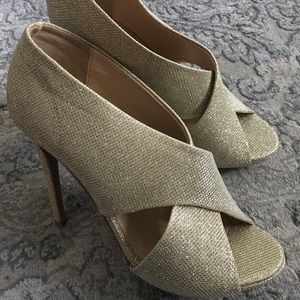 Gold metallic heels
